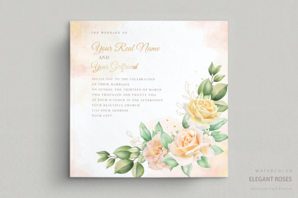 Beautiful Watercolor Wedding Invitation