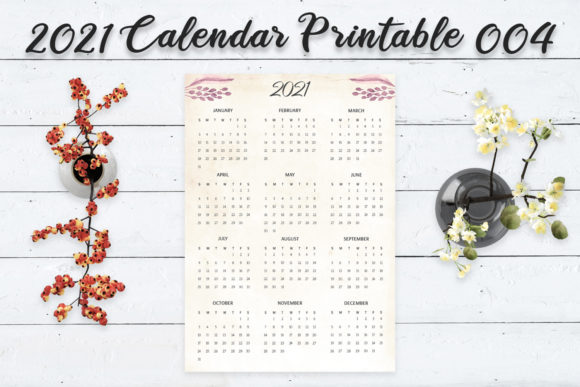 Calendar 2021 Printable Template 004: A Minimal and Elegant Design
