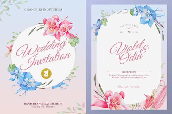 Columbine Flower Wedding Invitation: A Delicate and Elegant Choice for Your Special Day