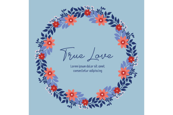 Elegant Red Floral True Love Card Design