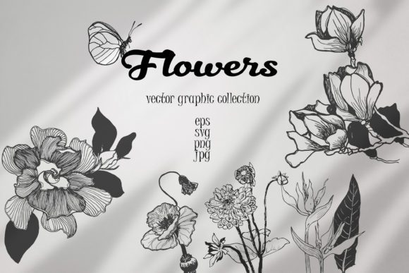 Hand-Drawn Floral Vectors for Creative Projects