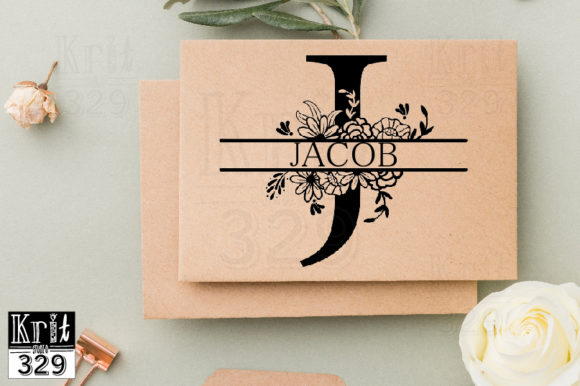 Split Monogram J Botanical Border SVG: Elevate Your DIY Decorations with Floral Elegance