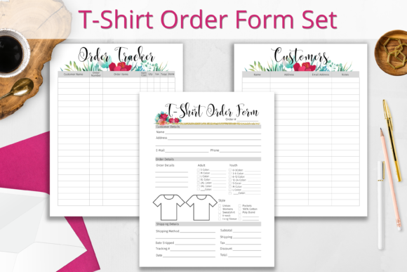 Streamline Your T-Shirt Business with the T-Shirt Order Form and Trackers Set