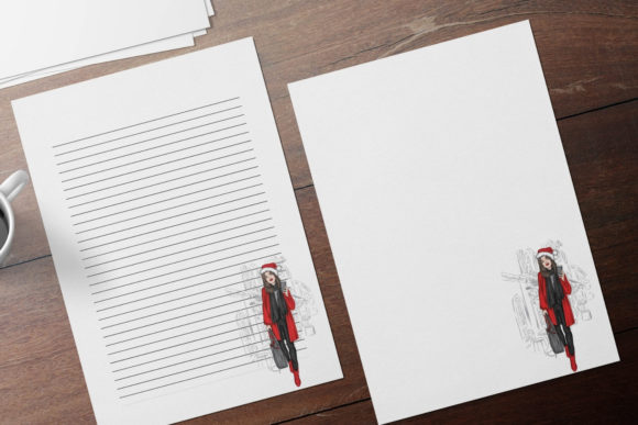 Stylish Christmas Girl Stationery for Creative Projects